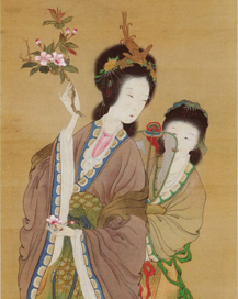 楊貴妃図」高久靄崖筆